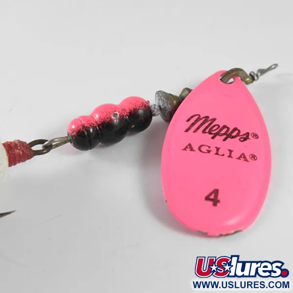 Mepps Aglia 4 dressed Spinnare, Fluorescent Pink, 10g, Fjädrad krok, #1755
