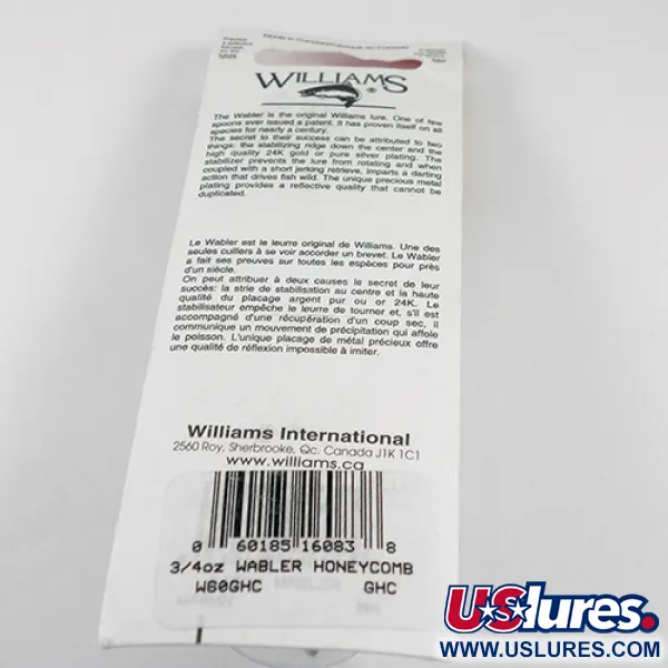 Williams Wabler W60 Skeddrag, Guld (Pläterat), 21g, Bikakemönster, #1763