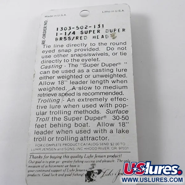 Luhr Jensen Super-Duper 502 Skeddrag, Guld / Röd, 2,5g, #1878