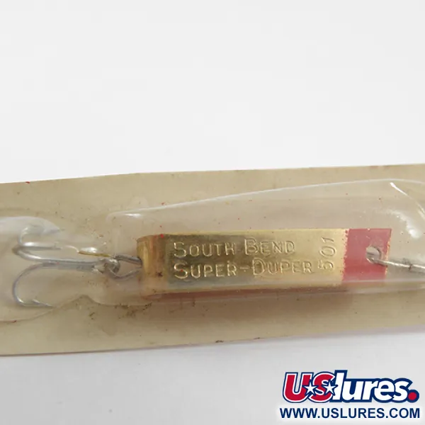 South Bend Super-Duper 501 Skeddrag, Guld/Röd, 2.3g, Vintage, #1889