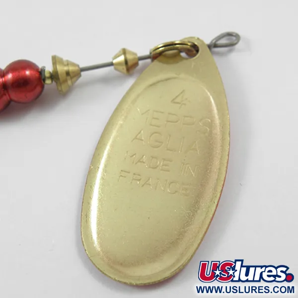 Mepps Aglia Platinum 4 Spinnare, Röd / Mässing, 9g, Storlek 4, #1902