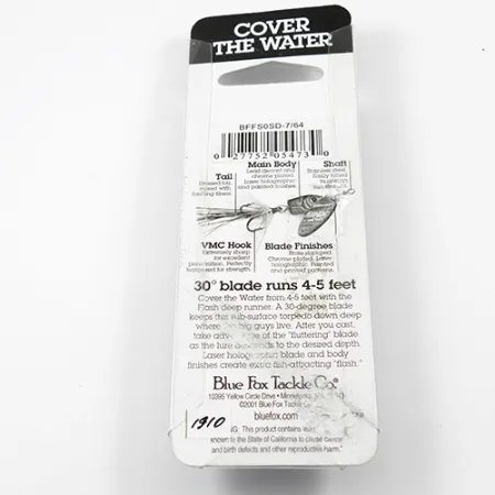 Blue Fox Flash Deep Runner, Regnbåge, 3,3g, VMC-krok, #1910