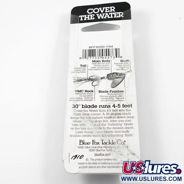 Blue Fox Flash Deep Runner, Regnbåge, 3,3g, VMC-krok, #1910