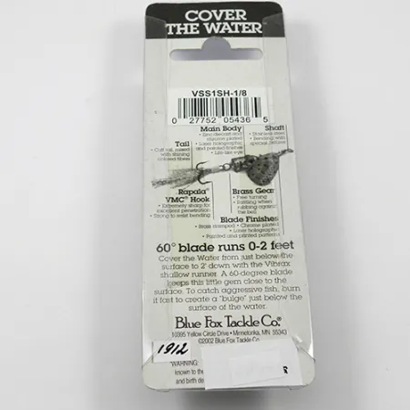 Blue Fox Vibrax Shallow Spinnare, Regnbåge, 5g, Grundgående, #1912