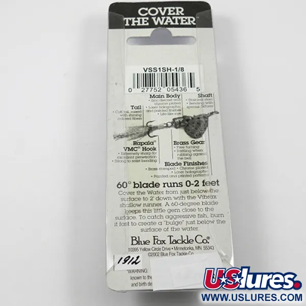 Blue Fox Vibrax Shallow Spinnare, Regnbåge, 5g, Grundgående, #1912