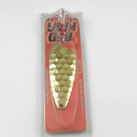 Worth Red King Spoon Skeddrag, Hamrad mässing, 17g, Saltvatten, #1941