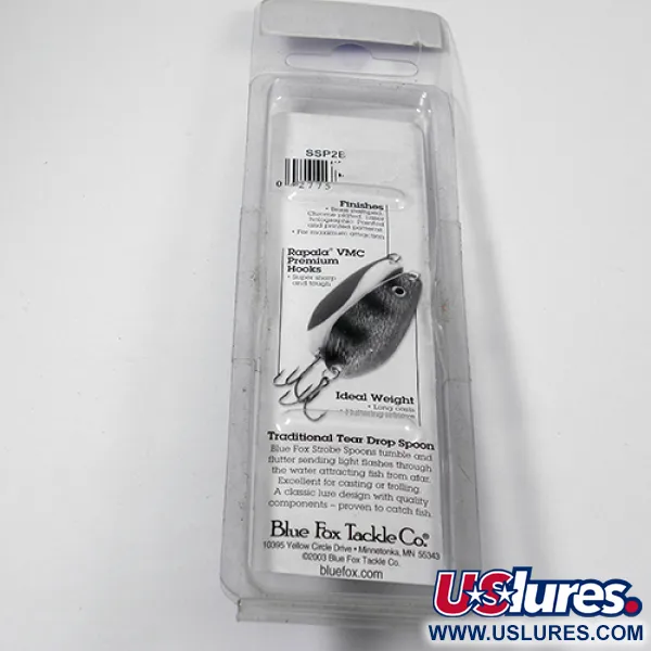 Blue Fox Strobe Tear Drop Skeddrag, Svart/Vit, 11g, VMC-krok, #1979