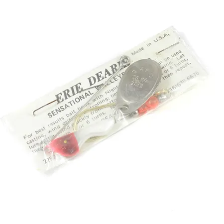 Erie Dearie Walleye Killer Spinnare, Nickel/Vit/Röd, 14g, #2008