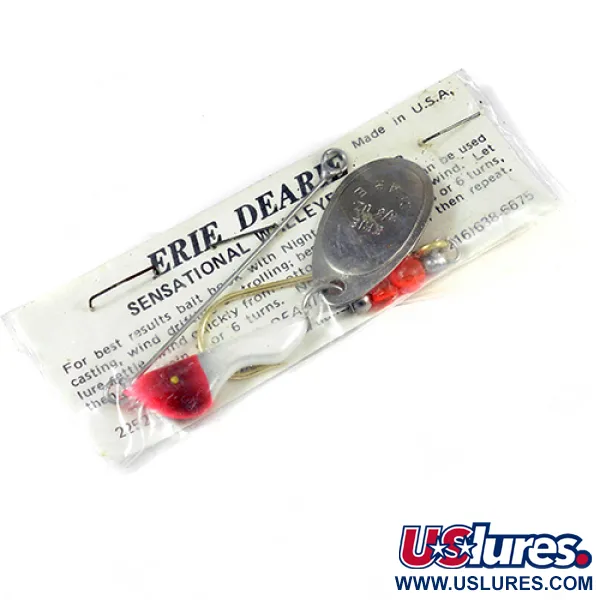 Erie Dearie Walleye Killer Spinnare, Röd/Vit, 14g, Vintage, #2227