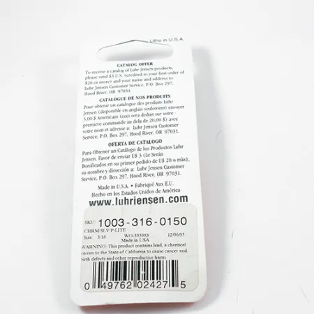 Luhr Jensen Krocodile Skeddrag, Nickel, 9g, Långkastande Profil, #2047