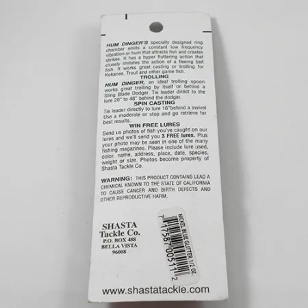 Shasta Humdinger Skeddrag, Nickel / Blå, 14g, Vibration, #2049