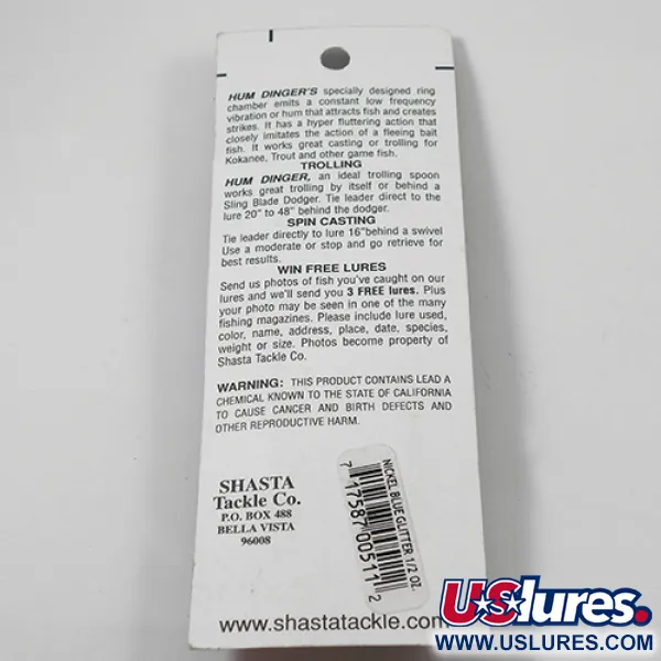 Shasta Humdinger Skeddrag, Nickel / Blå, 14g, Vibration, #2049