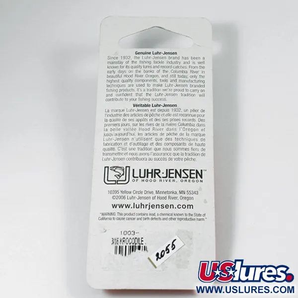 Luhr Jensen Krocodile Skeddrag, Nickel / Blå, 9g, Lockskiva, #2055