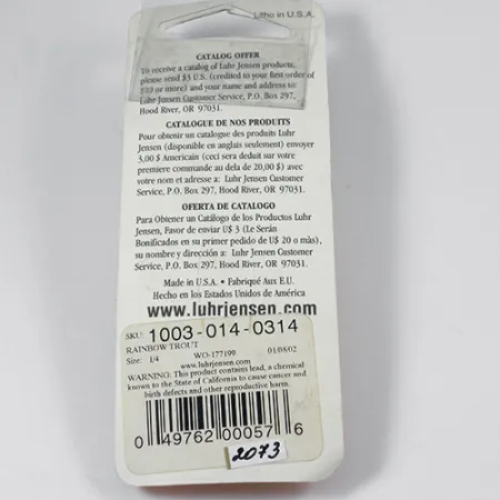 Luhr Jensen Krocodile Die #3 Skeddrag, Rainbow Trout, 10g, USA, #2073