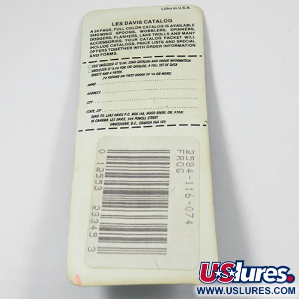 Luhr Jensen Les Davis Bang Tail Spinnare, Frog, 2g, Guldsked, #2077