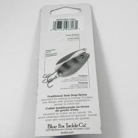 Blue Fox Strobe Tear Drop Skeddrag, Hamrad nickel, 11g, #2079