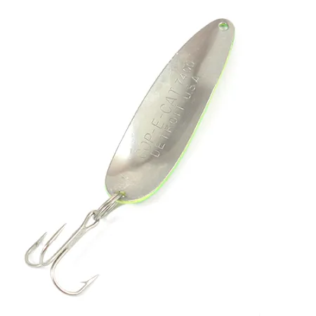 Dardevle Cop-E-Cat 7400 Skeddrag, Gul/Grön/Nickel, 14g, Bikakemönster, #2094