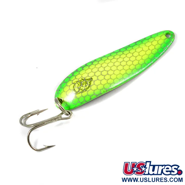 Dardevle Cop-E-Cat 7400 Skeddrag, Gul/Grön/Nickel, 14g, Bikakemönster, #2094