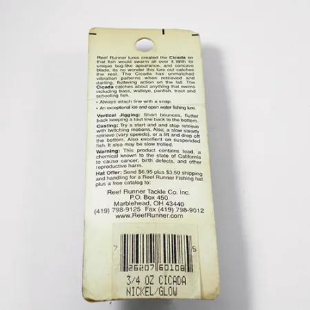 Reef Runner Cicada Bladbete, Nickel, 21g, Vintage USA, #2157