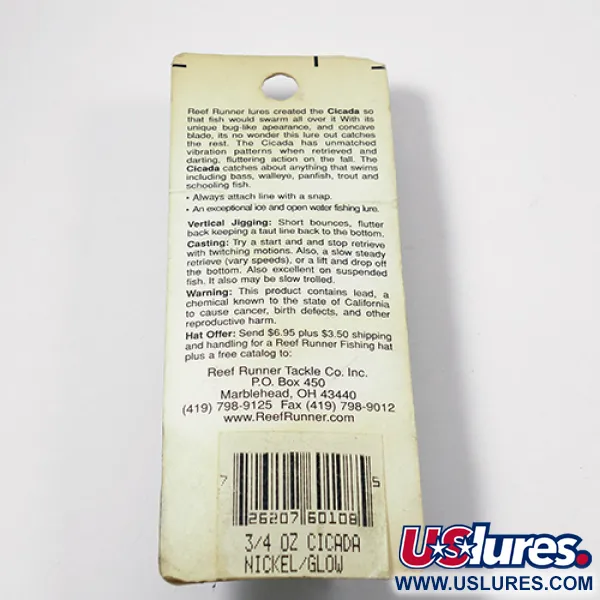 Reef Runner Cicada Bladbete, Nickel, 21g, Vintage USA, #2157