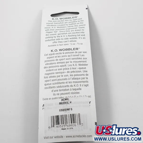 Acme K.O. Wobbler UV Skeddrag, Nickel/UV, 21g, UV-reaktiv, #2216