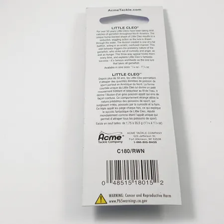 Acme Little Cleo Skeddrag, Röd / Vit, 3,5g, puckelryggig, #2218