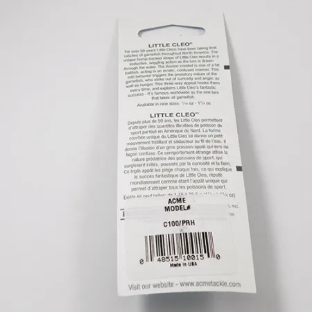 Acme Little Cleo Skeddrag, Vit / Röd, 9,5g, Oanvänt, #2219