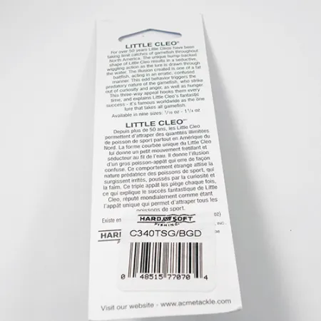 Acme Little Cleo Glow Skeddrag, Blå-Grön, 21g, Självlysande, #C340TSG/BGD