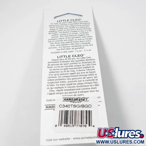 Acme Little Cleo Glow Skeddrag, Blå-Grön, 21g, Självlysande, #C340TSG/BGD