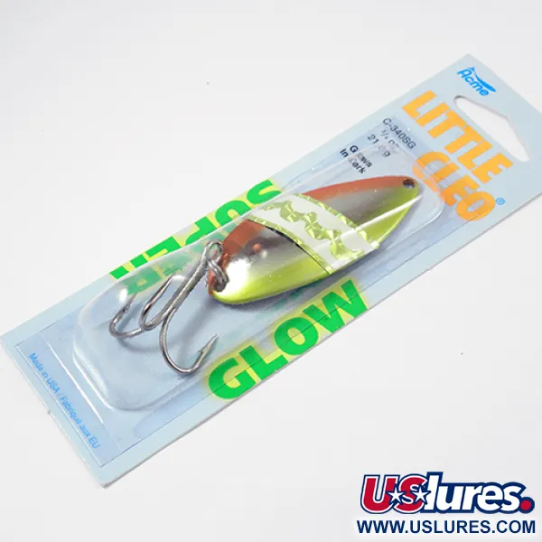 Little Cleo Glow Skeddrag, Chartreuse Orange, 21g, Super Glow, #C340TSG/SH