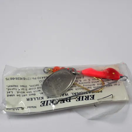 Erie Dearie Walleye Killer Spinner, Nickel / Röd, 9g, Vintage, #2226