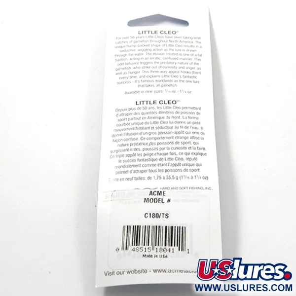 Acme Little Cleo Skeddrag, Gul/Orange/Nickel, 3,5g, Puckelrygg, #2713