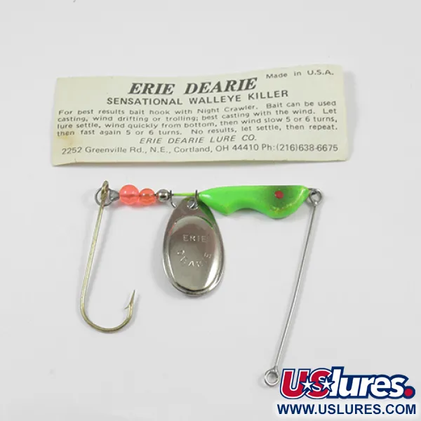 Erie Dearie Walleye Killer Bete, Nickel / Grön, 12g, #2234