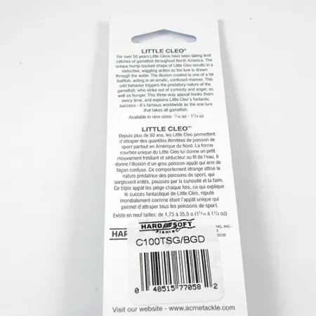 Acme Little Cleo Glow Skeddrag, Nickel/Grön/Glow, 9,5g, UV, #2246