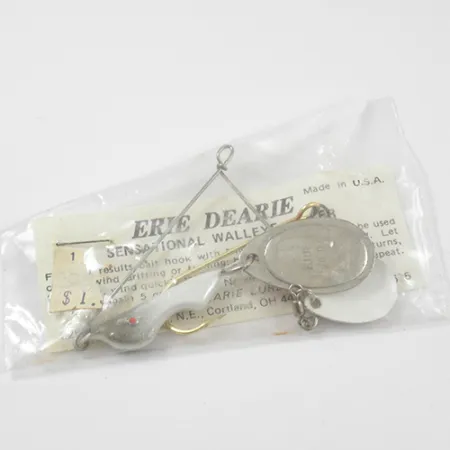 Erie Dearie Walleye Killer Spinnare, Vit / Nickel, 9g, #2275