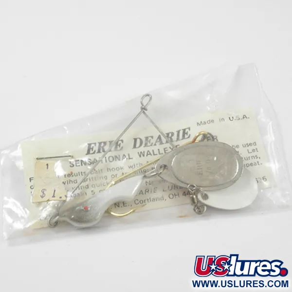 Erie Dearie Walleye Killer Spinnare, Vit / Nickel, 9g, #2275