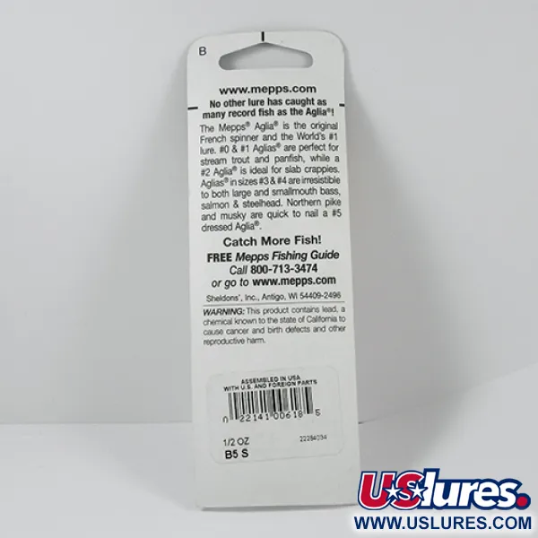 Mepps Aglia 5 Spinnare, Nickel, 14g, Fluorescerande Attraktor, #2279