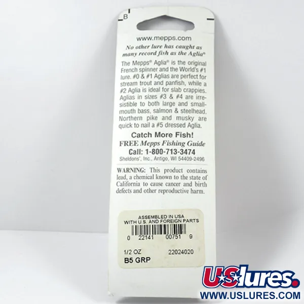 Mepps Aglia 5 Spinnare, Platinum Green, 14g, Attraktor-slang, #2281