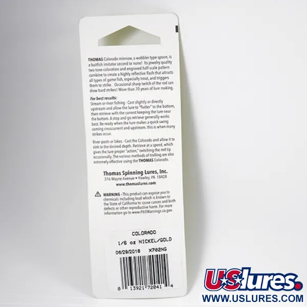 Thomas Colorado Skeddrag, Guld / Nickel, 5g, Fjällmönster, #2287