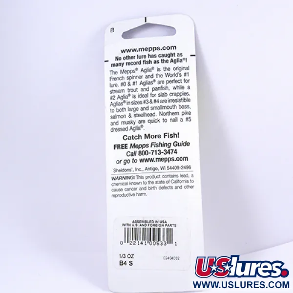 Mepps Aglia 4 Spinnare, Silver, 9g, Röd Slang, #2296