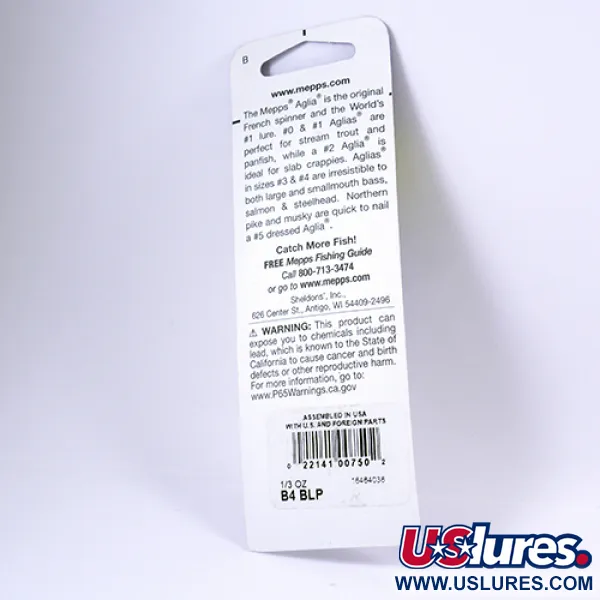 Mepps Aglia 4 Spinnare, Platinablå, 9g, Rostfri axel, #2298