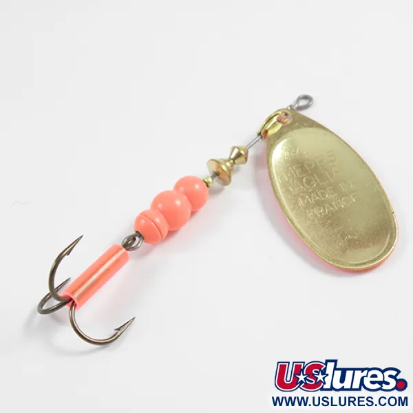 Mepps Aglia Hot 4 Spinnare, Hot (Fluor. Orange/Mässing), 9g, #2350