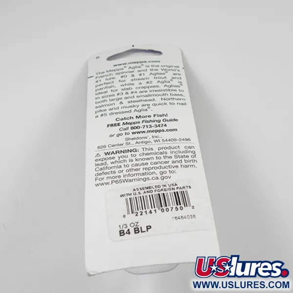 Mepps Aglia 4 Platinum Spinnare, Platinablå, 9g, Fransk Sked, #2361