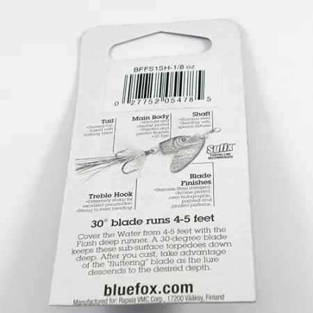 Blue Fox Flash Deep Runner Spinnare, Silver/Regnbåge, 4g, #2409