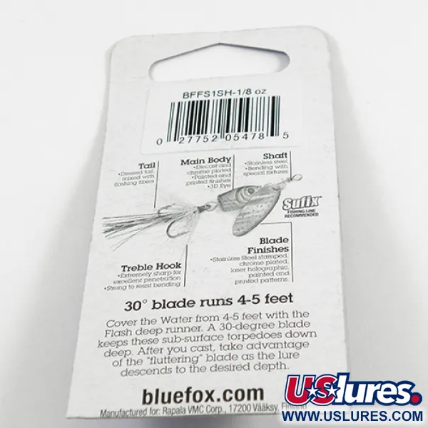 Blue Fox Flash Deep Runner Spinnare, Silver/Regnbåge, 4g, #2409