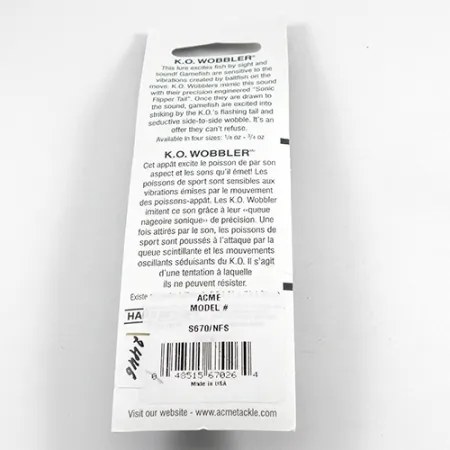 Acme K.O. Wobbler UV Skeddrag, Nickel/UV Orange, 14g, UV-aktiv, #2446