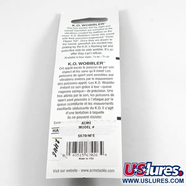 Acme K.O. Wobbler UV Skeddrag, Nickel/UV Orange, 14g, UV-aktiv, #2446