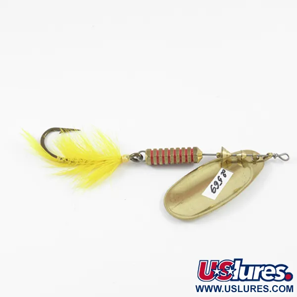 Mepps Comet 5 Dressed Spinnare, Mässing / Gul, 13g, Utbytbar krok, #2569