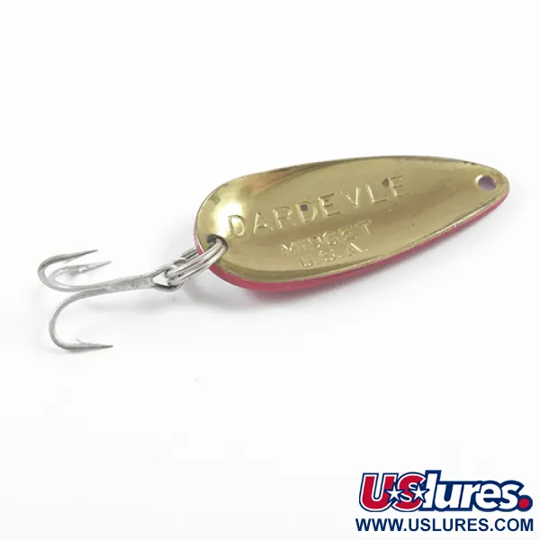 Eppinger Dardevle Midget Skeddrag, Röd/Vit/Mässing, 6g, Vintage, #2727