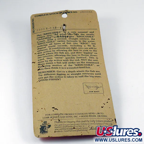 Luhr Jensen Krocodile Die #3 Glow Skeddrag, Vit/Blå, 14g, #2803